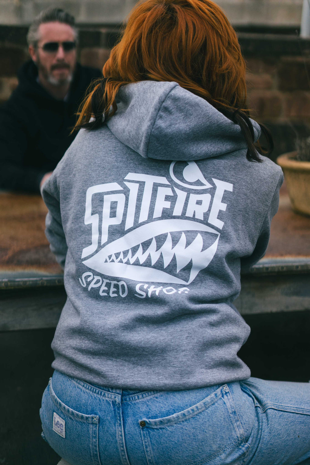 Spitfire Grey Hoodie With White Logo