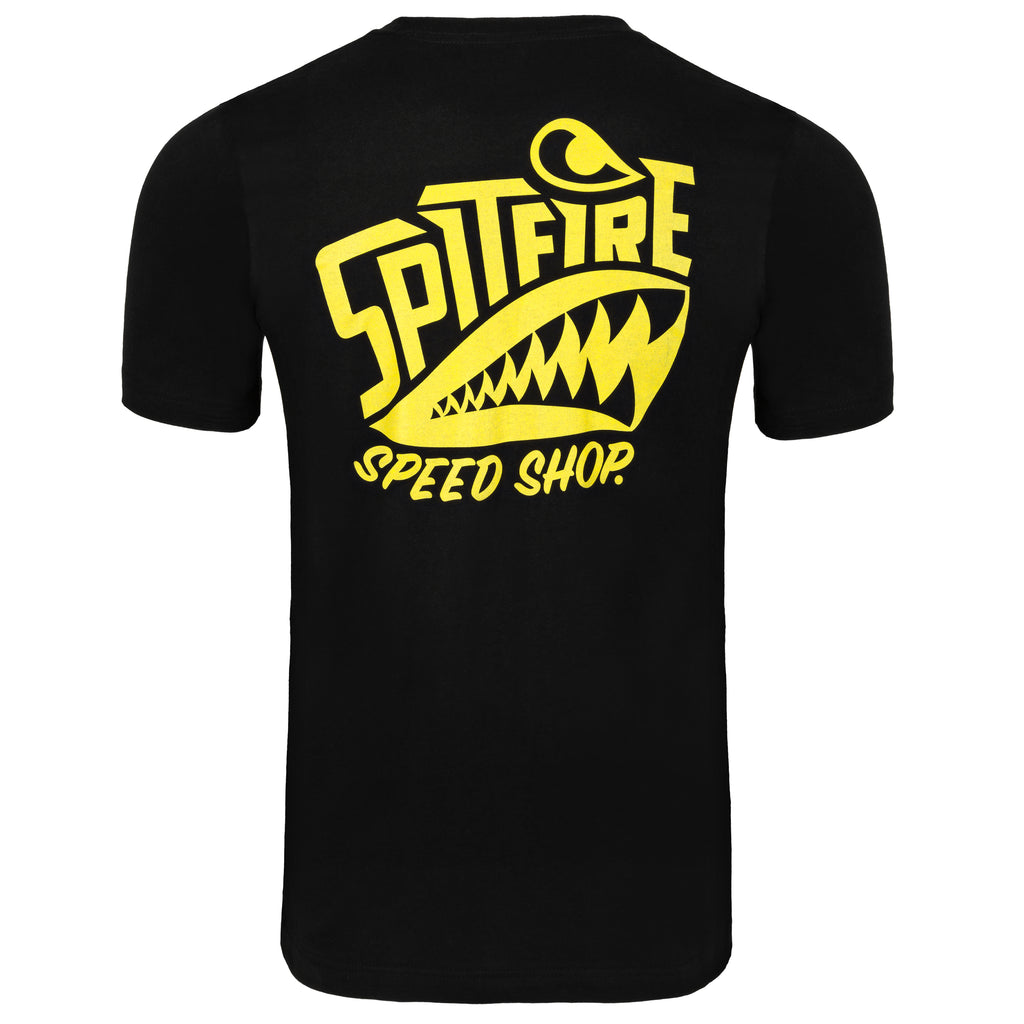 Spitfire Black T-Shirt With Yellow Logo