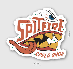 Spitfire Cartoon Sticker Large