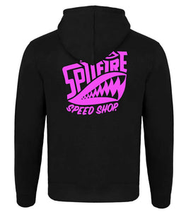 Spitfire Original Kids Black Hoodie With Pink Logos