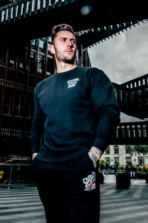 Spitfire Black Crew Sweatshirt With White Logo