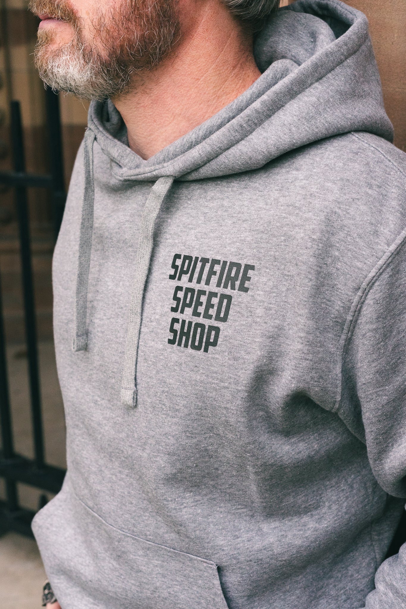 Spitfire Grey Hoodie With Black Logo