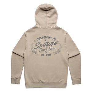 Custom Moto Faded Khaki Hoodie