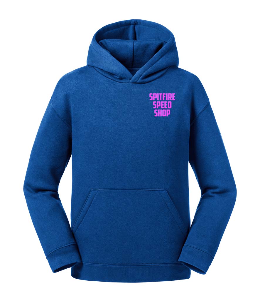 Spitfire Original Kids Royal Blue Hoodie With Pink Logos