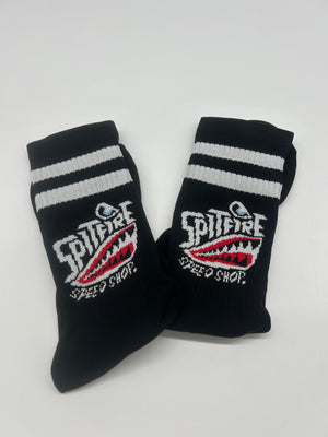 Original Spitfire Speed Shop Black Crew Socks