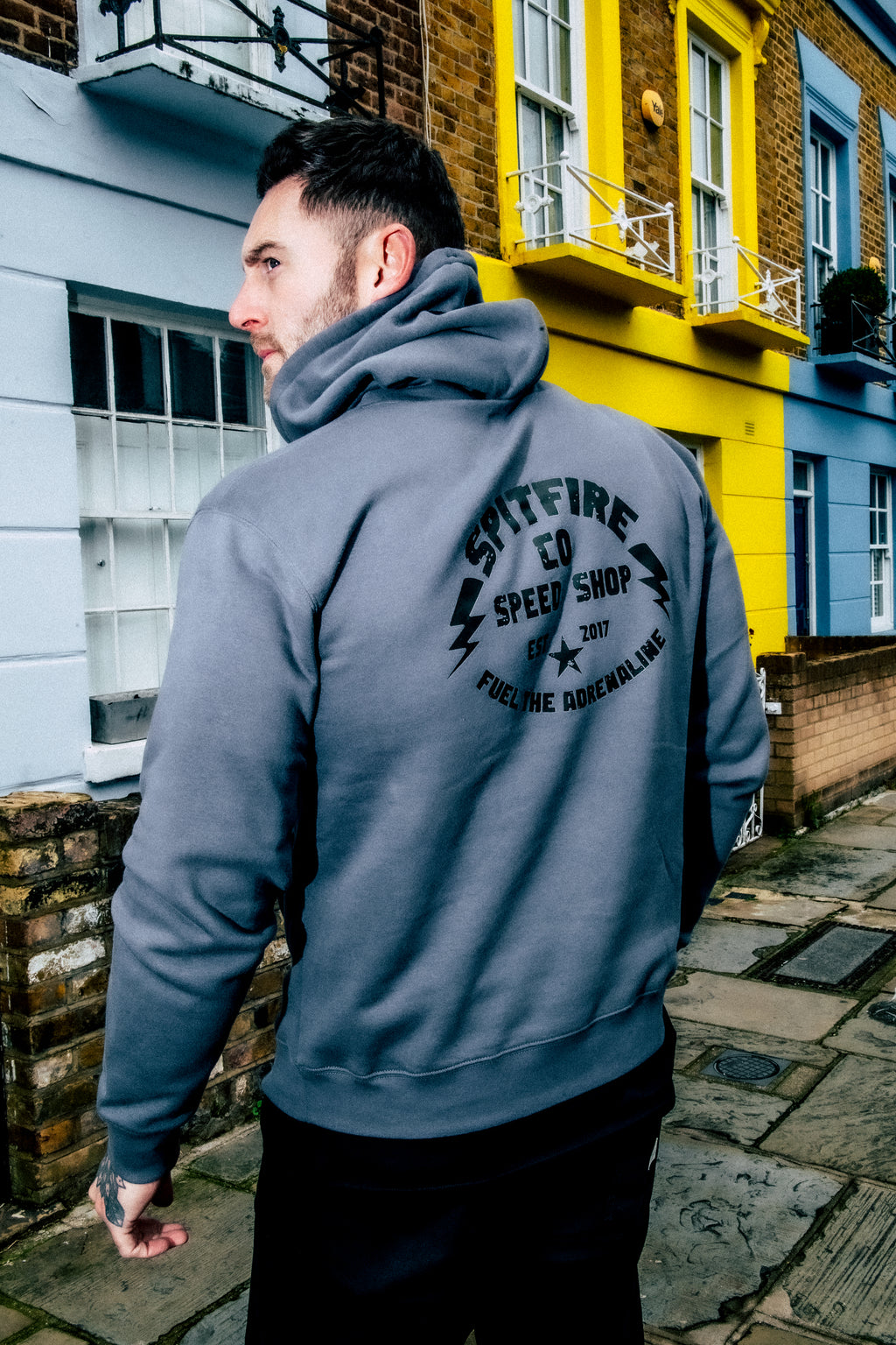 Fuel The Adrenaline EST Convoy Grey Hoodie Black Logo