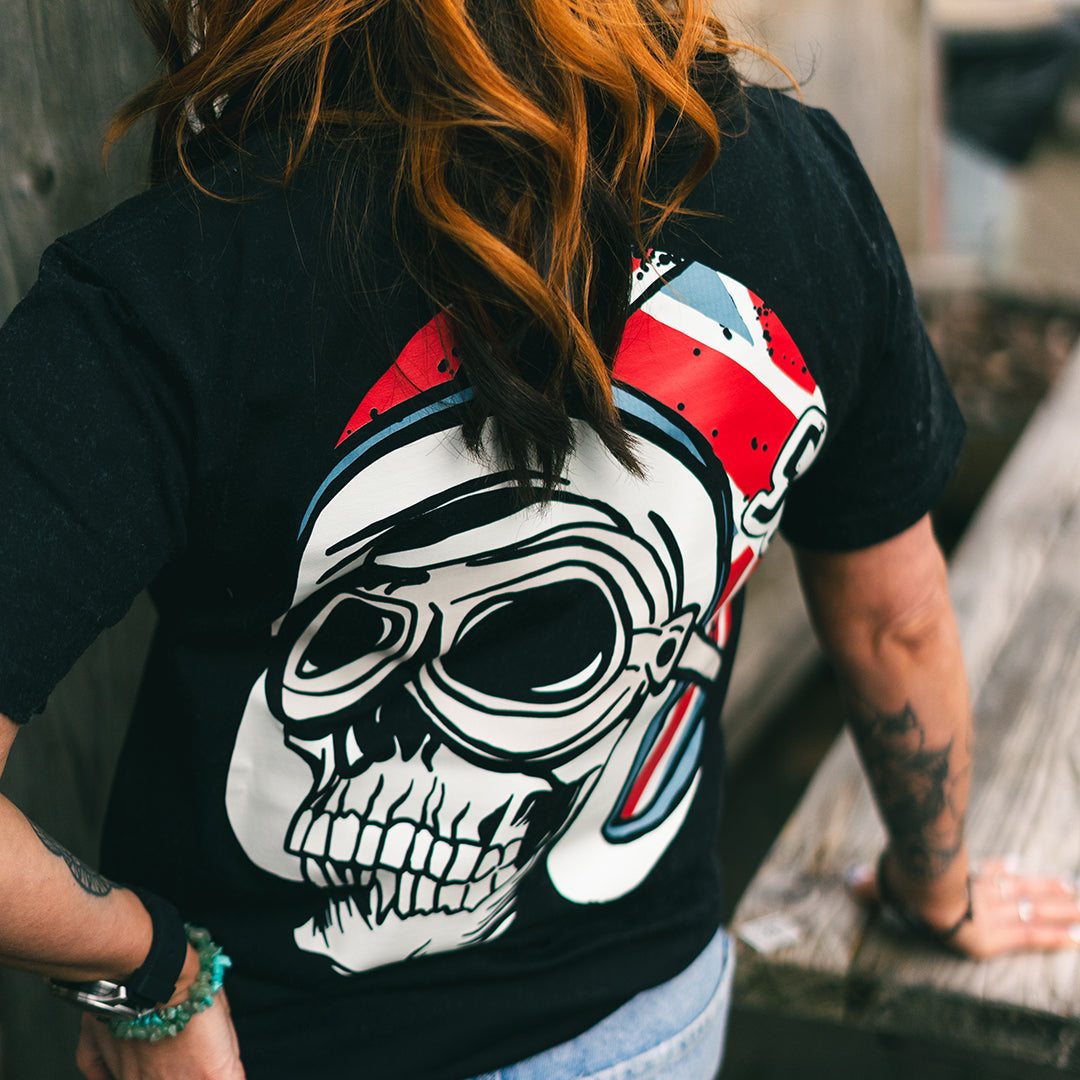 Spitfire Black T-Shirt With Union Skull Helmet Logo