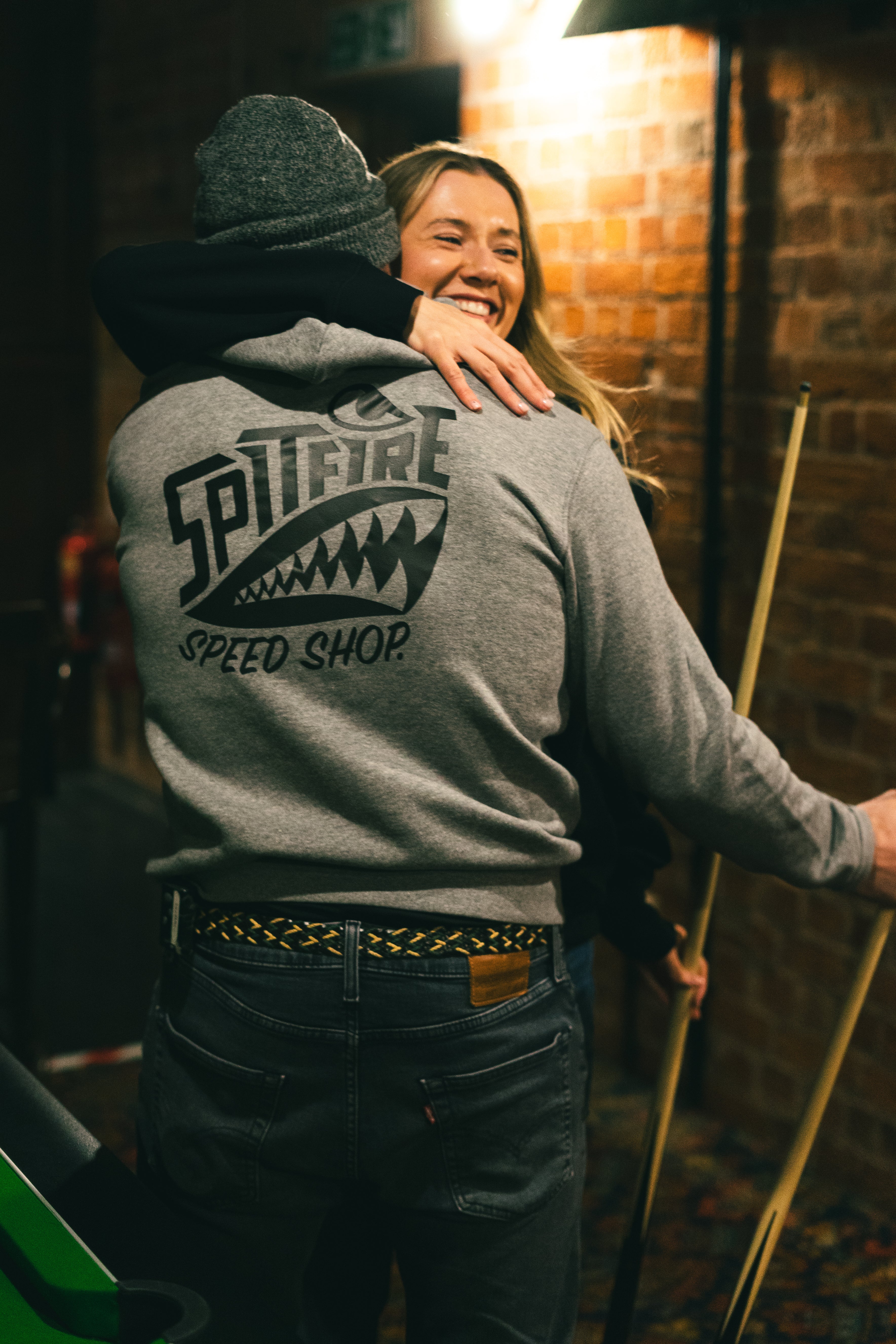 Spitfire Grey Hoodie With Black Logo