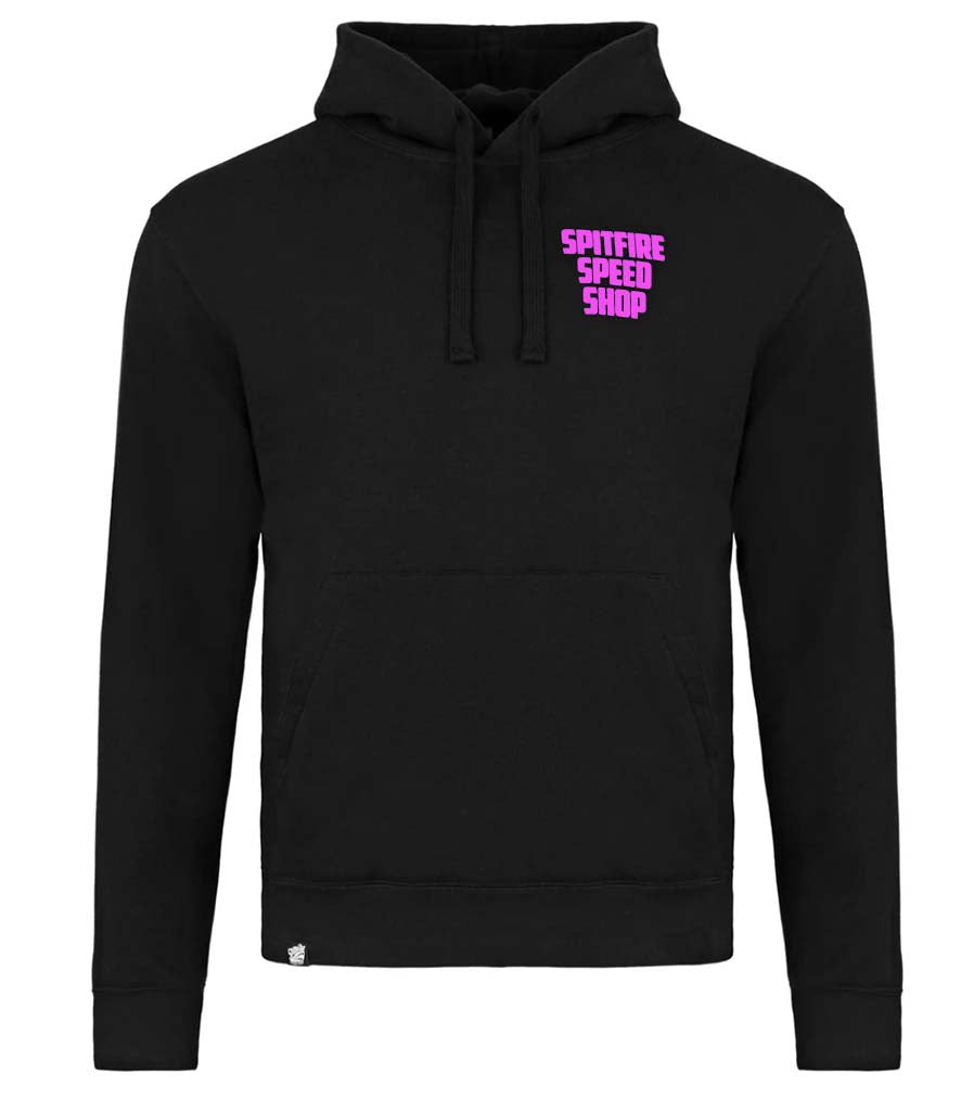 Spitfire Original Kids Black Hoodie With Pink Logos