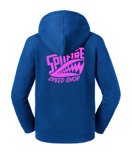 Spitfire Original Kids Royal Blue Hoodie With Pink Logos