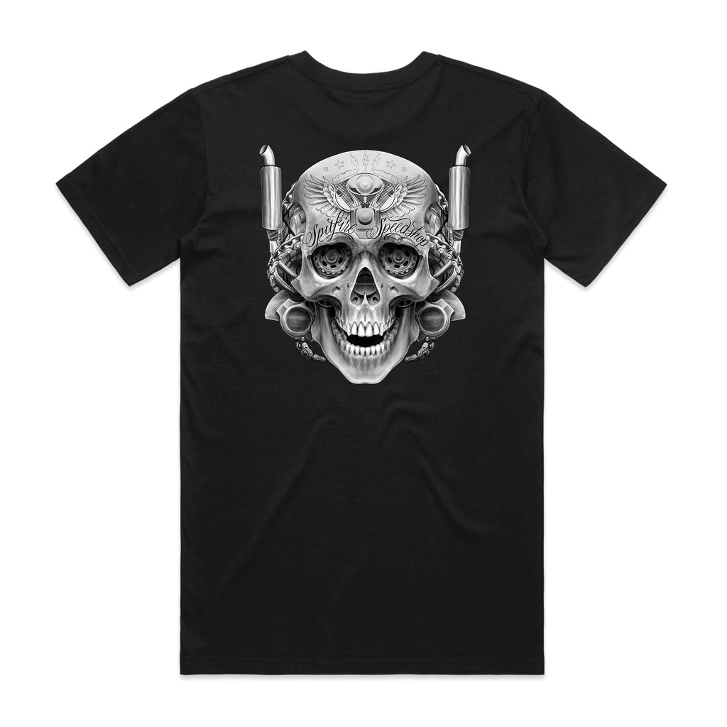 Spitfire Black Mechanical Skull T-Shirt