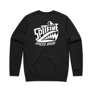 Spitfire Black Crew Sweatshirt With White Logo