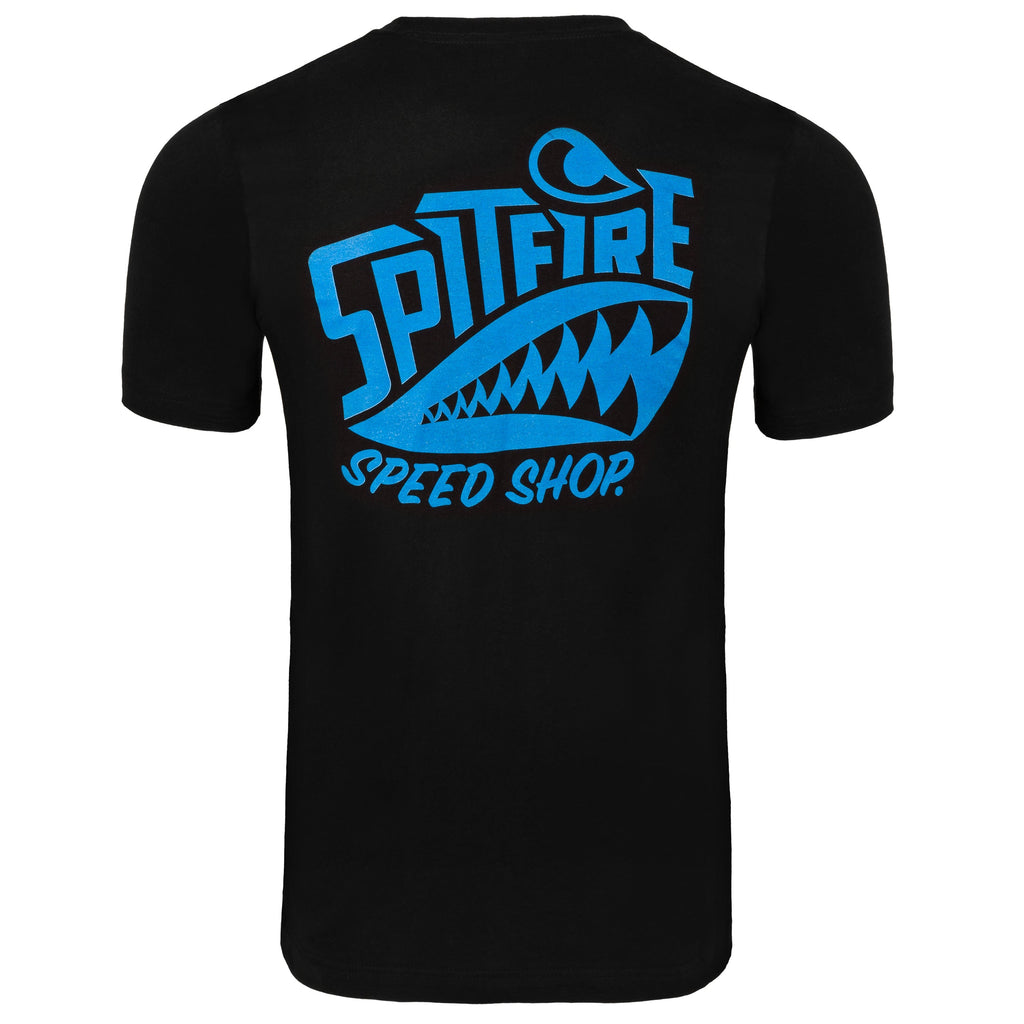 Spitfire Original Kids T-Shirt Black With Sky Blue Logo