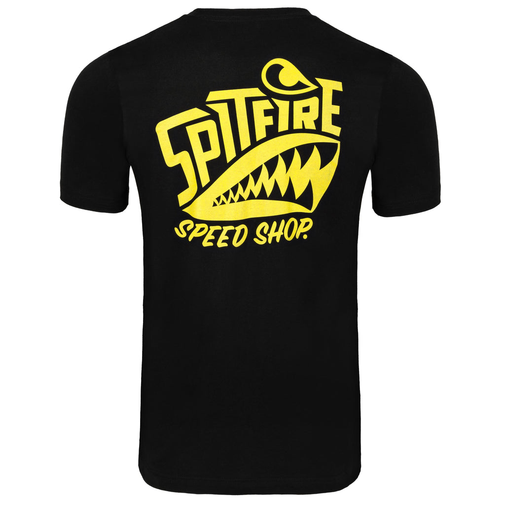 Spitfire Original Kids T-Shirt Black With Neon Yellow Logo