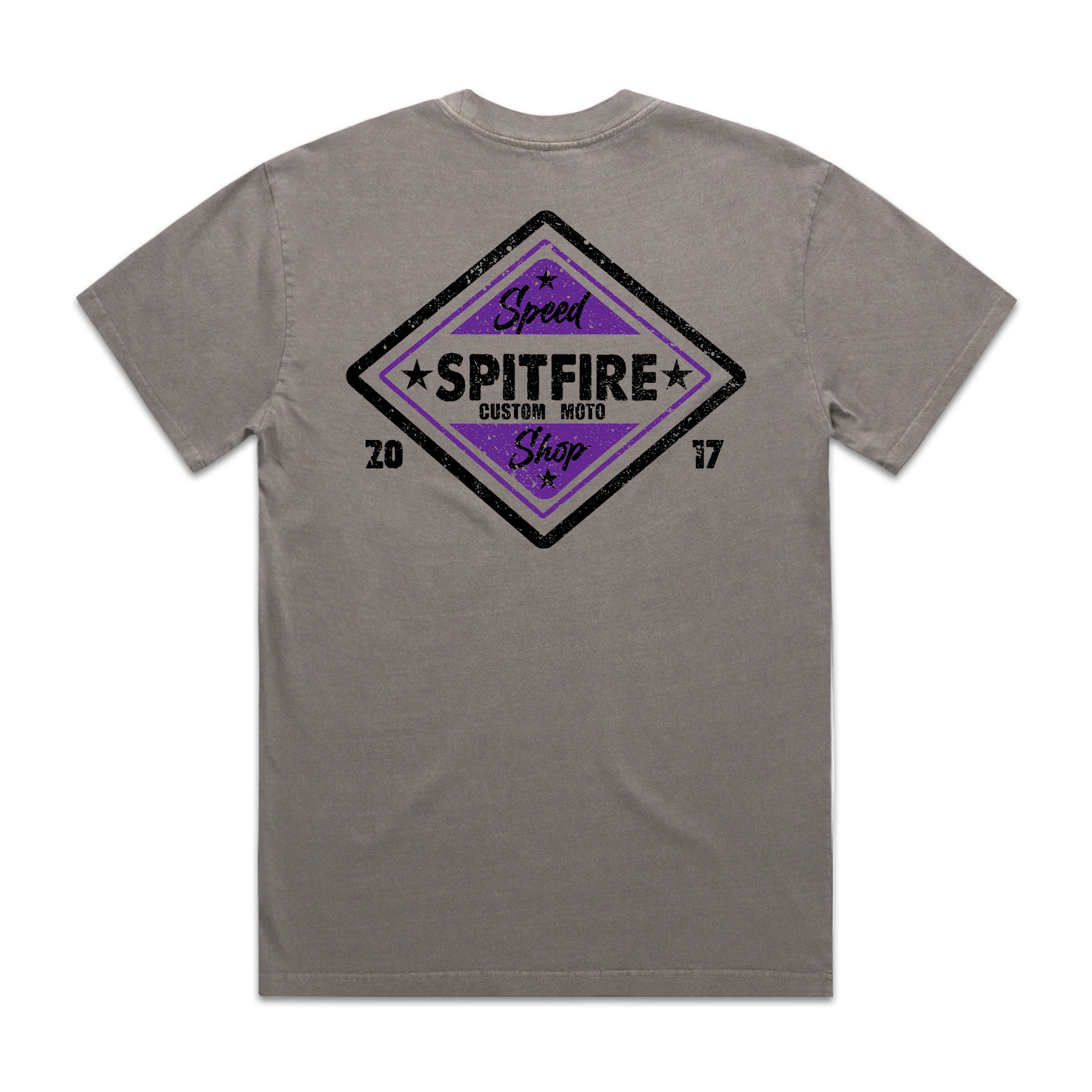 Custom Moto Purple - Faded Grey T-Shirt