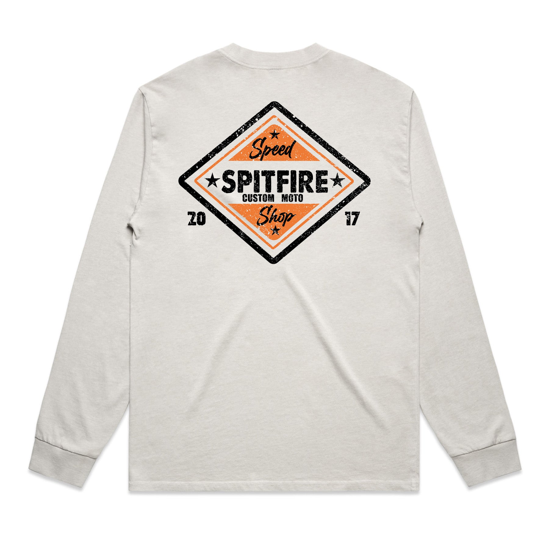 Custom Moto Faded Bone Long Sleeve T-Shirt