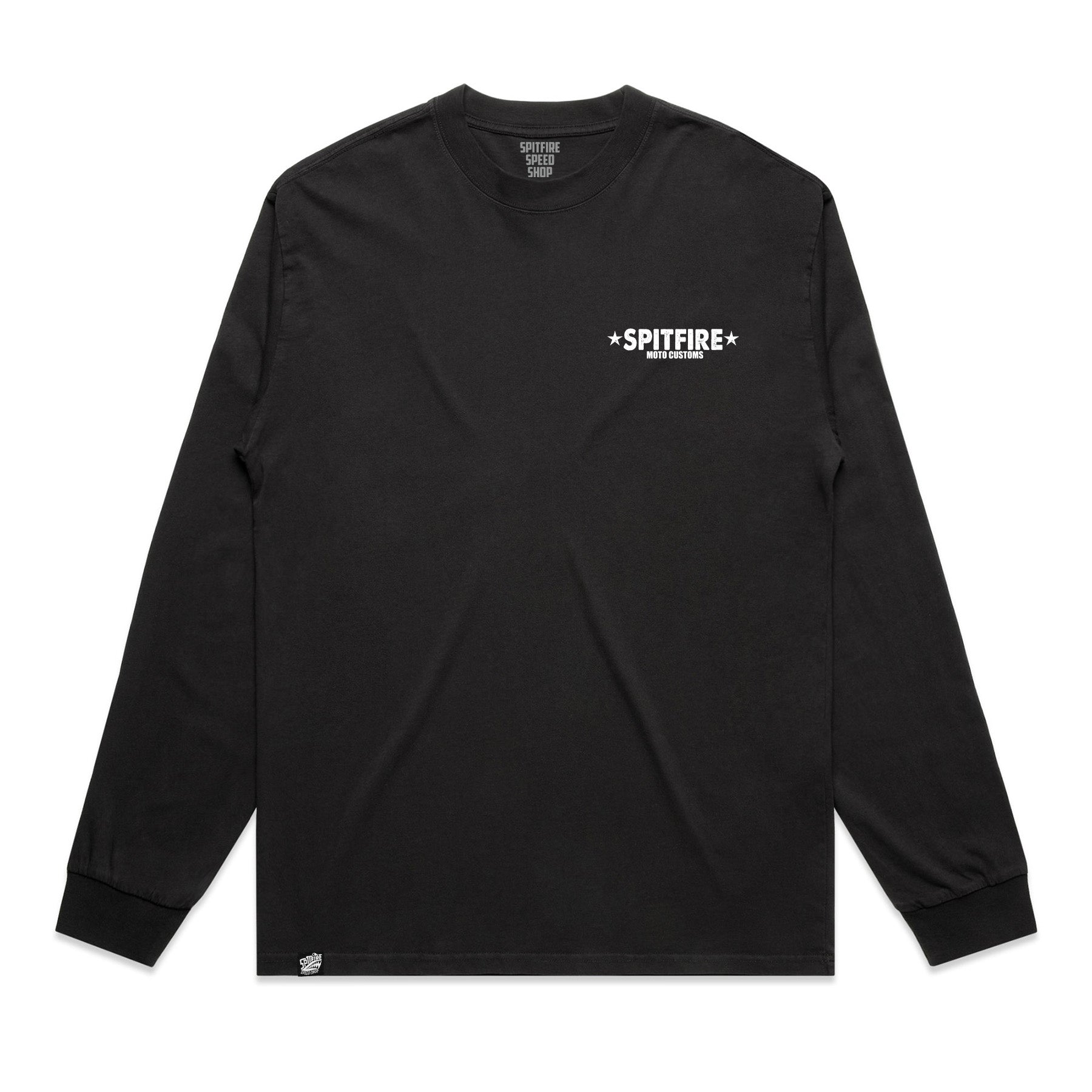 Custom Moto Faded Black Long Sleeve T-Shirt