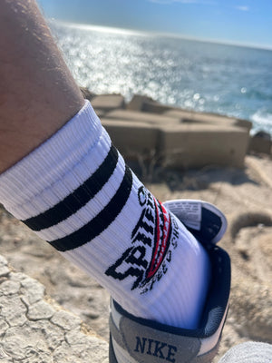 Original Spitfire Speed Shop White Crew Socks