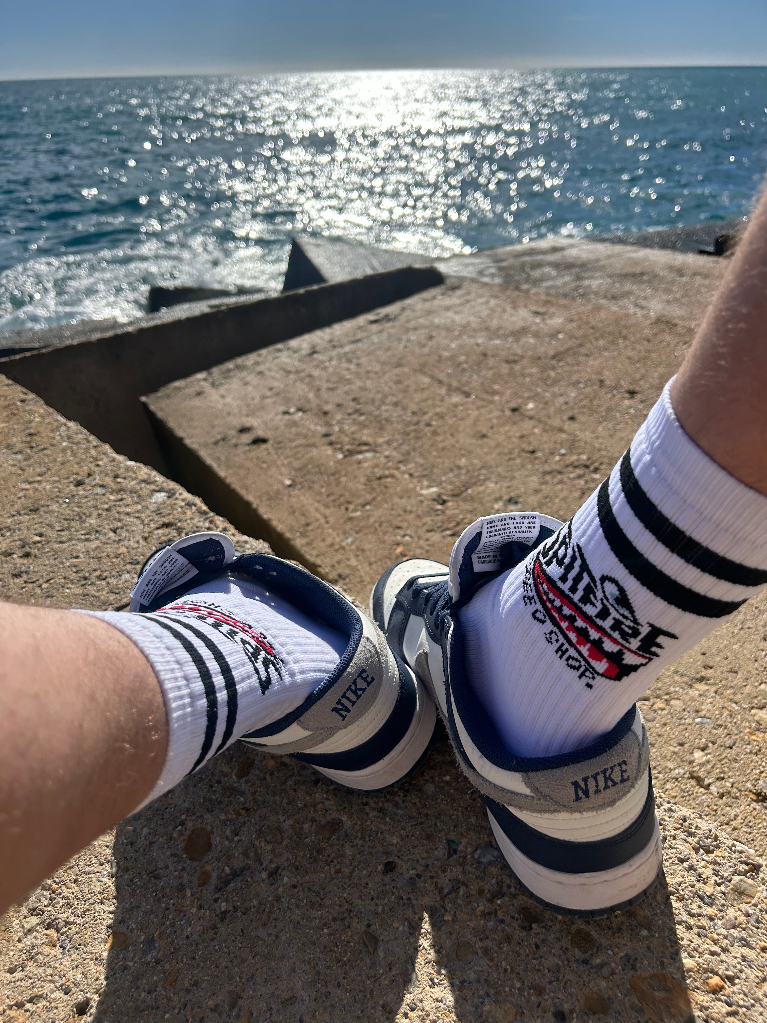 Original Spitfire Speed Shop White Crew Socks