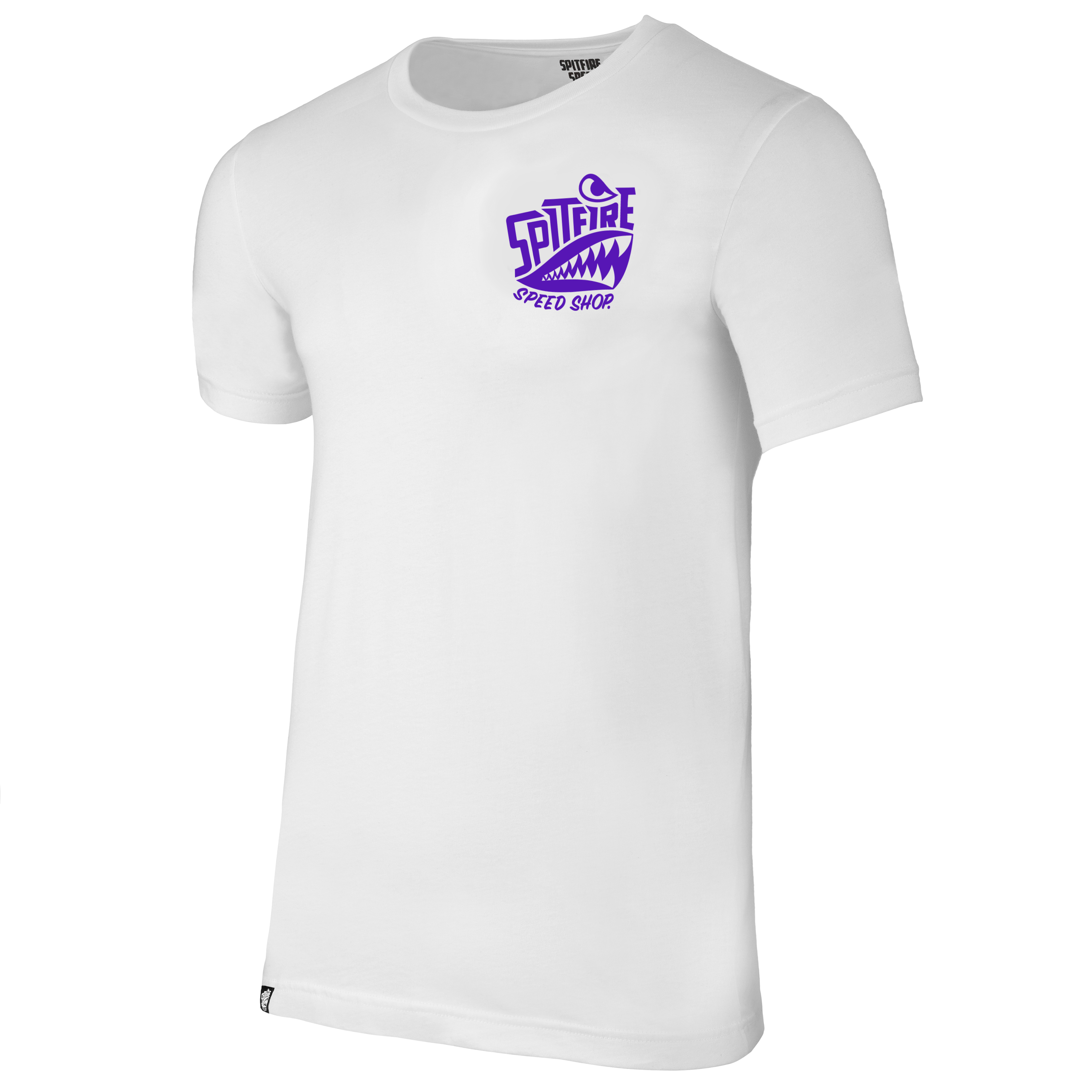 Spitfire White T-Shirt With Purple Spitfire Front Logo