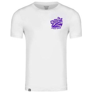 Spitfire Tee White With Purple Spitfire Front Logo