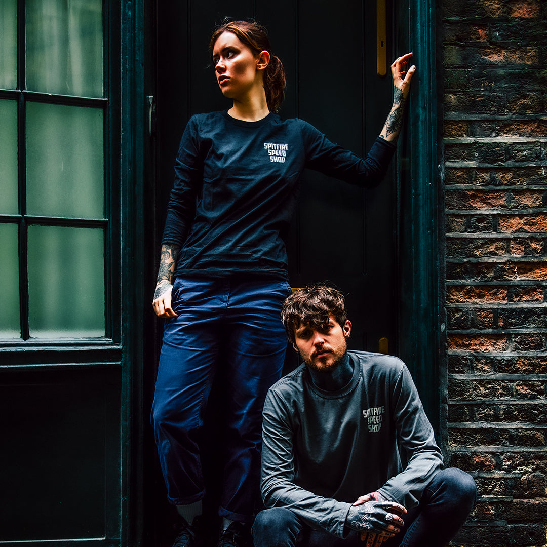 Spitfire Black Long Sleeve T-Shirt With Grey Logo