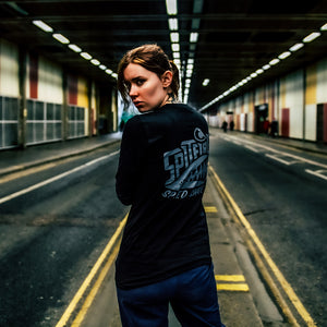 Spitfire Black Long Sleeve T-Shirt With Grey Logo