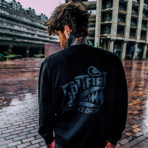 Spitfire Black Sweatshirt With Black Logo