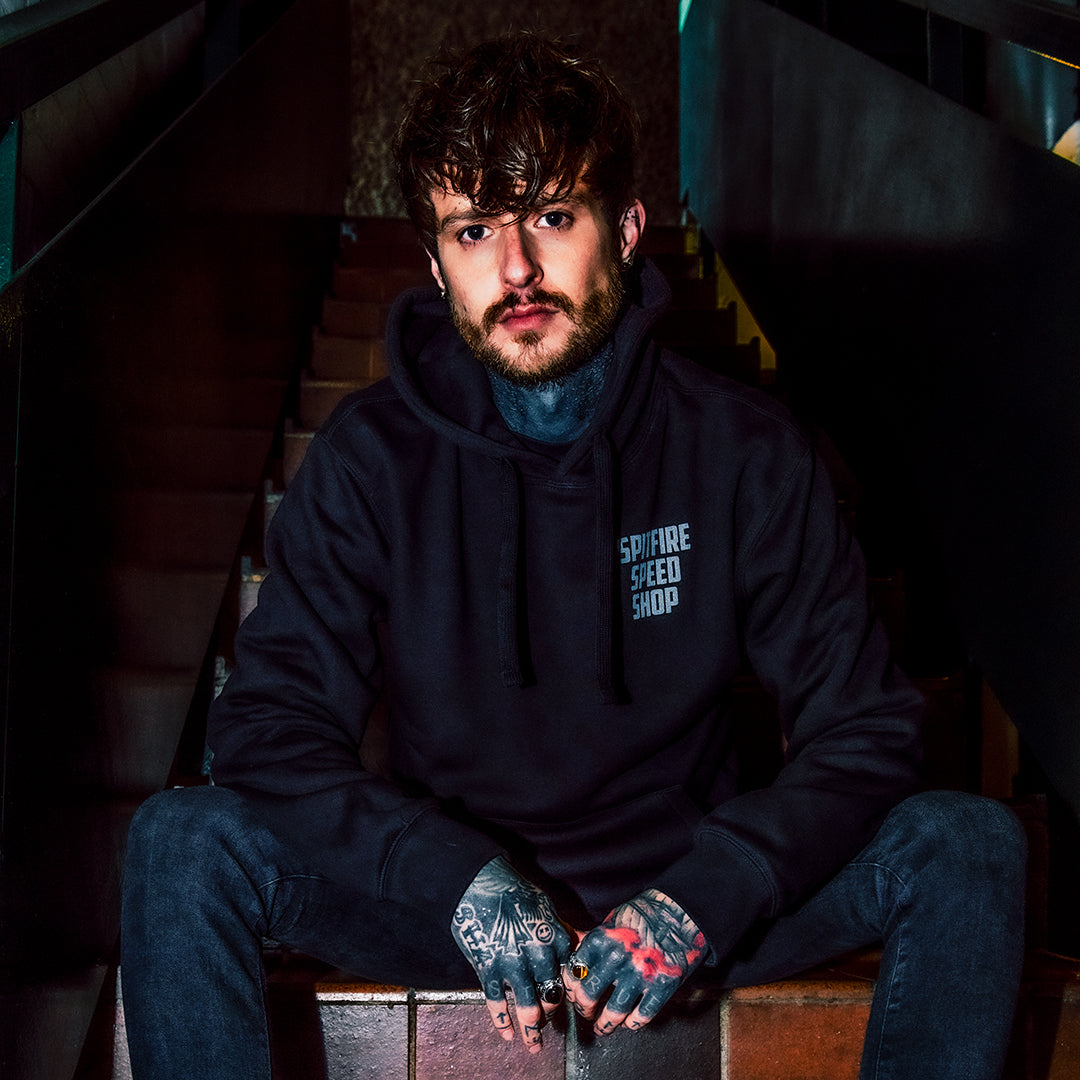 Spitfire Black Hoodie With Grey Logo