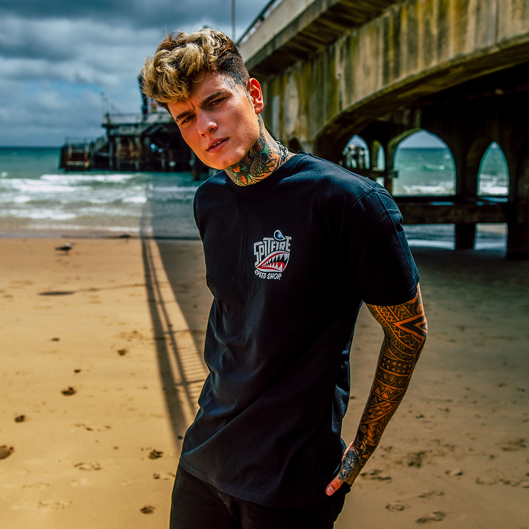 Spitfire Black T-Shirt With Spitfire Front Logo