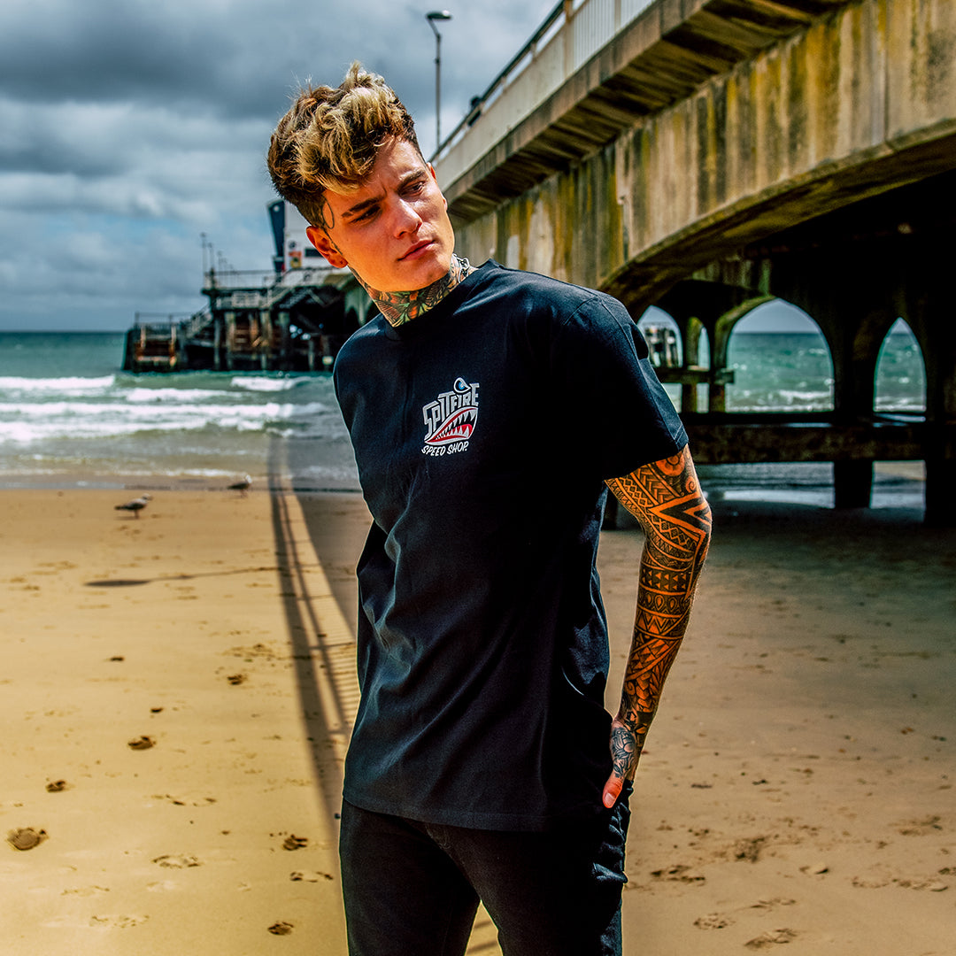 Spitfire Black T-Shirt With Spitfire Front Logo