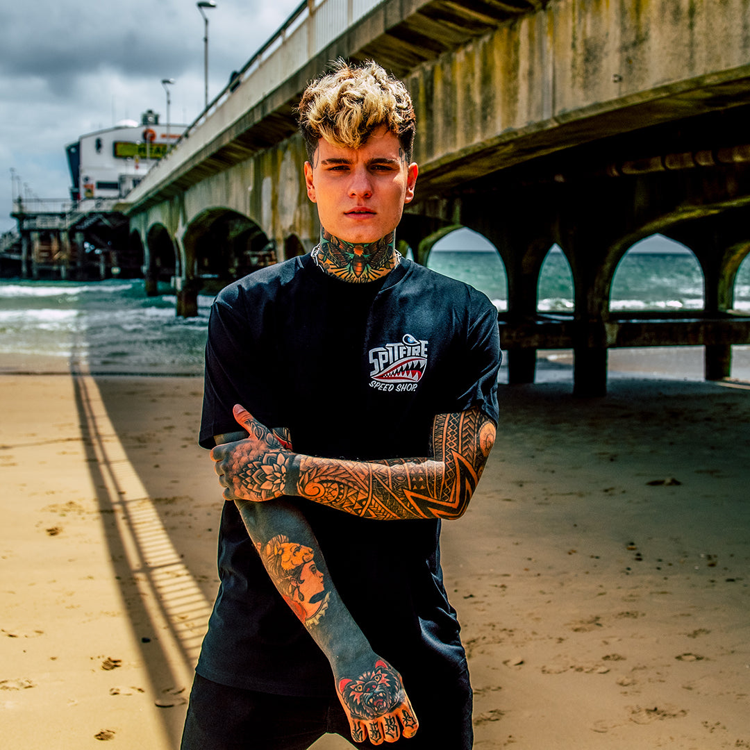 Spitfire Black T-Shirt With Spitfire Front Logo