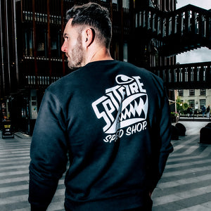 Spitfire Black Crew Sweatshirt With White Logo
