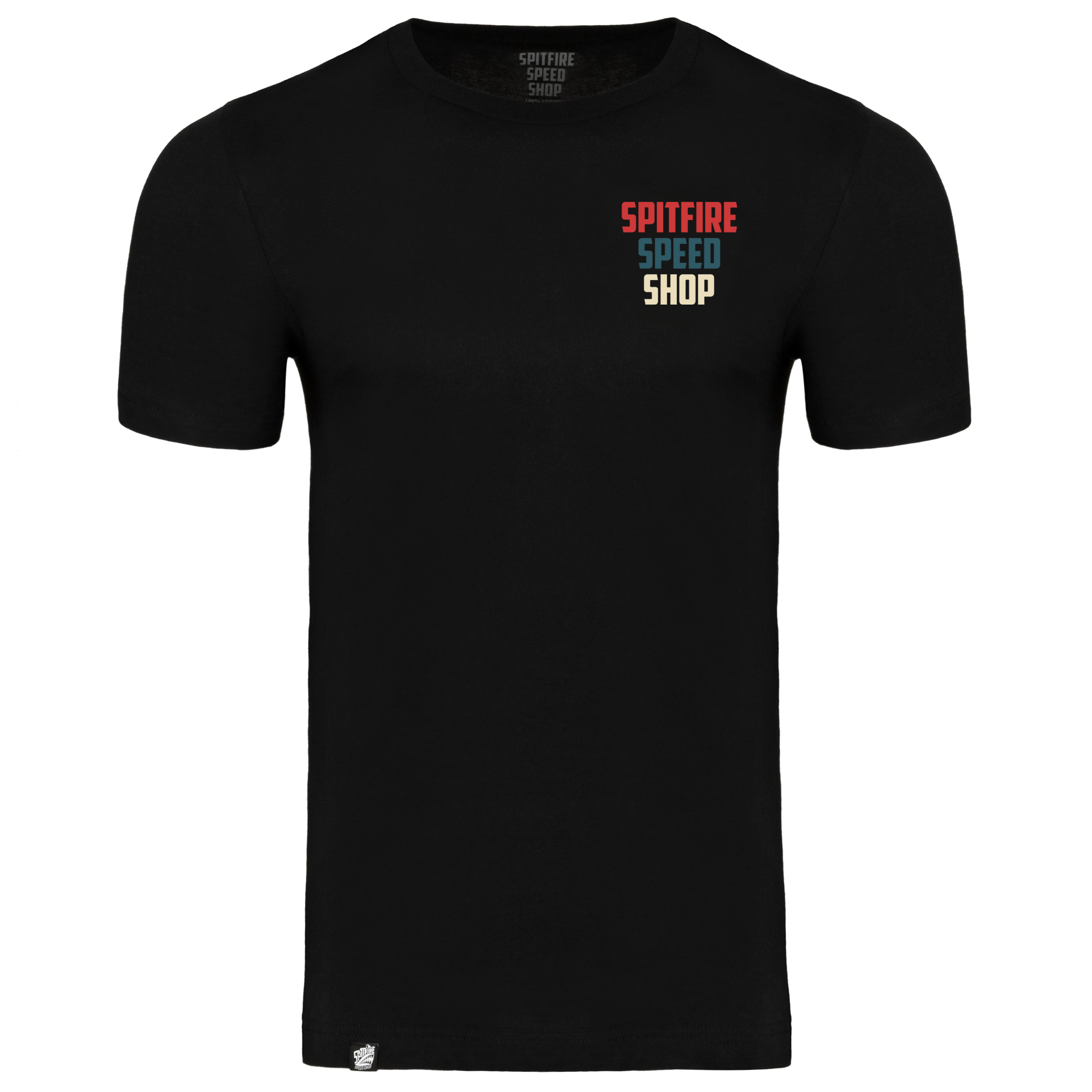 Spitfire Black T-Shirt With Union Skull Helmet Logo