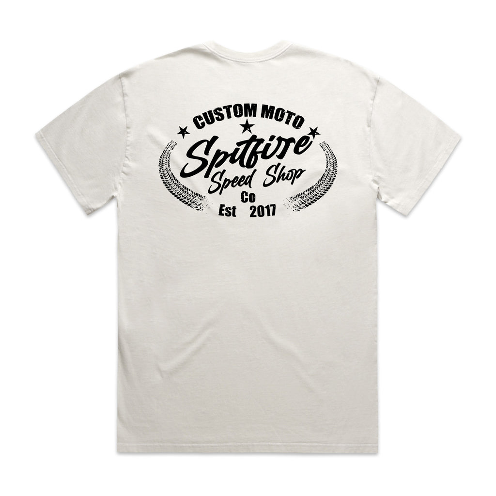Spitfire Custom Moto Faded Bone T-Shirt