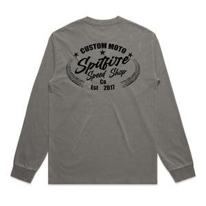 Spitfire Custom Moto Faded Grey Long Sleeve T-Shirt
