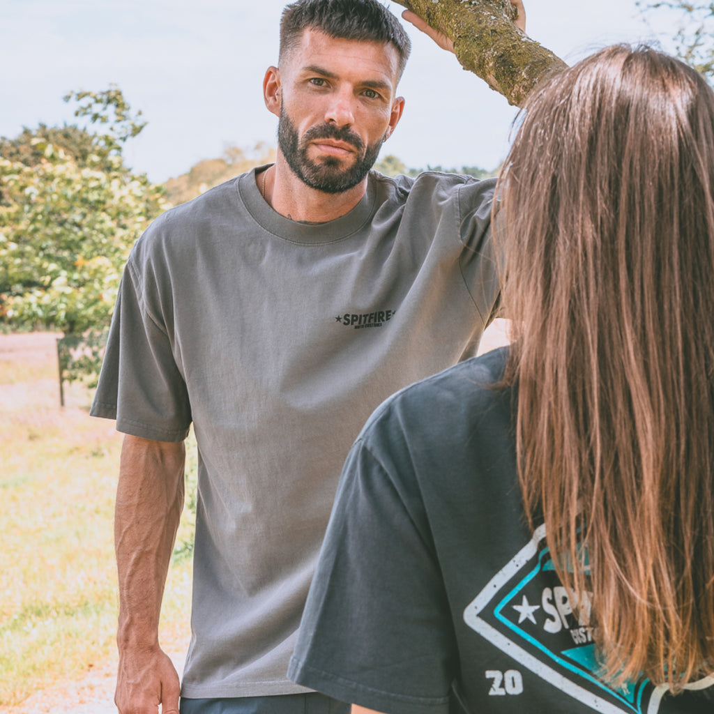 Custom Moto Faded Grey T-Shirt