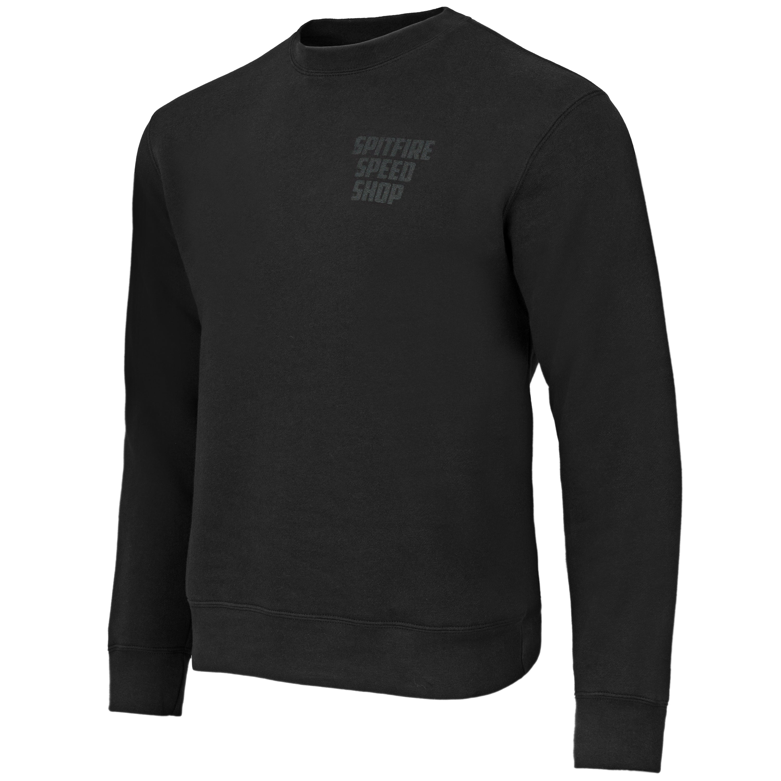 Spitfire Black Sweatshirt With Black Logo
