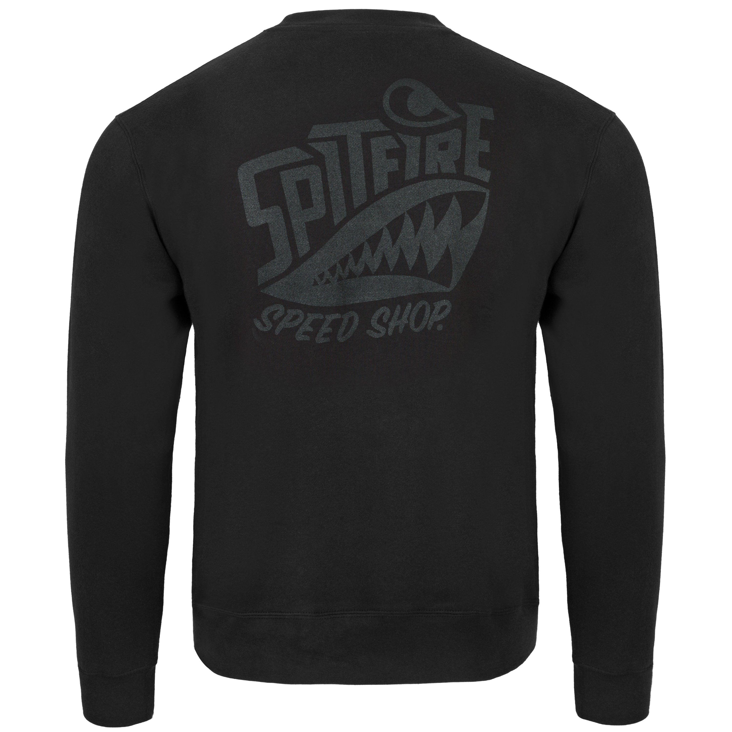 Spitfire Black Sweatshirt With Black Logo