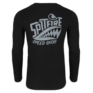 Spitfire Long Sleeve Tee Black With Grey Logo