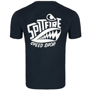 Spitfire Tee Midnight Blue With White logo