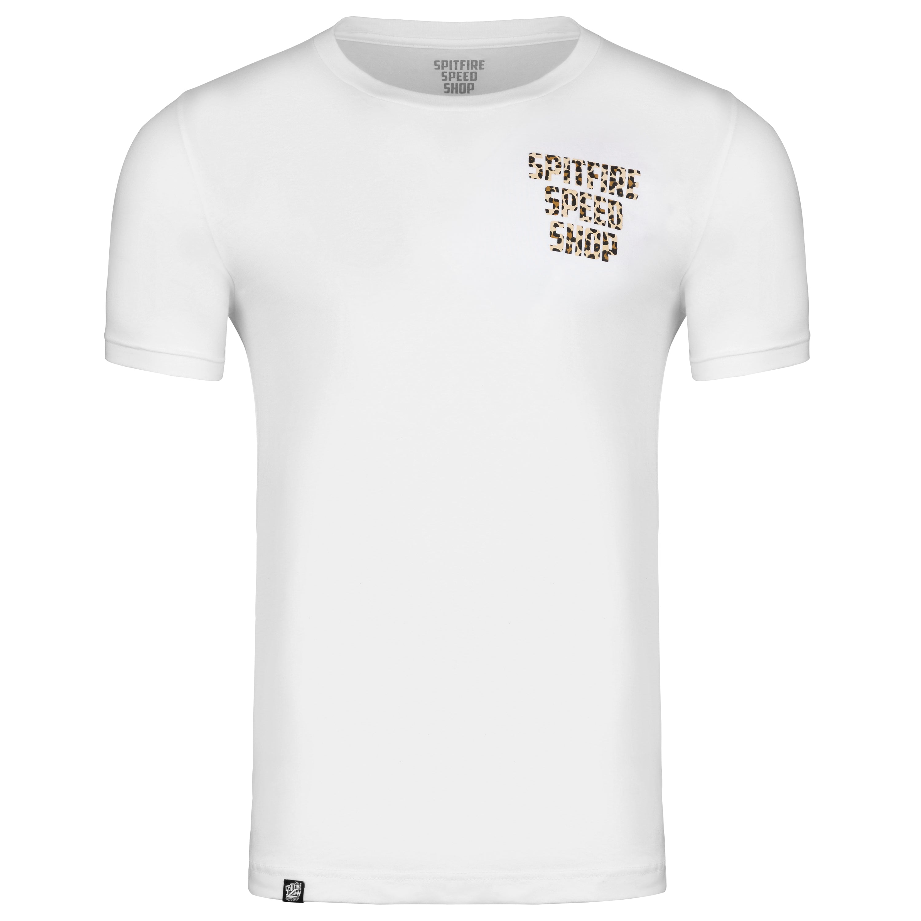 Spitfire White T-Shirt With Leopard Print Logo