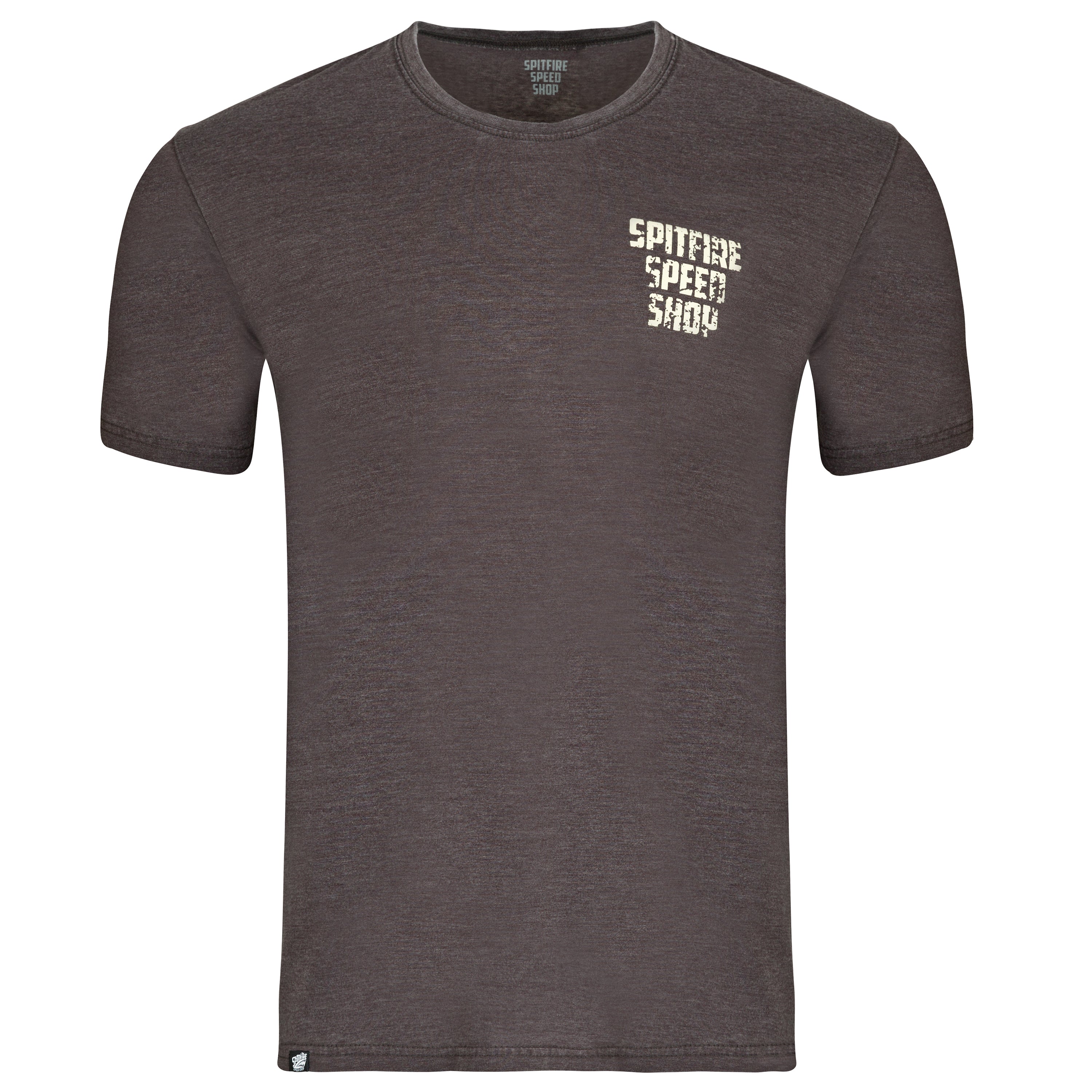Spitfire Vintage Black Wash T-Shirt With Distressed Logo