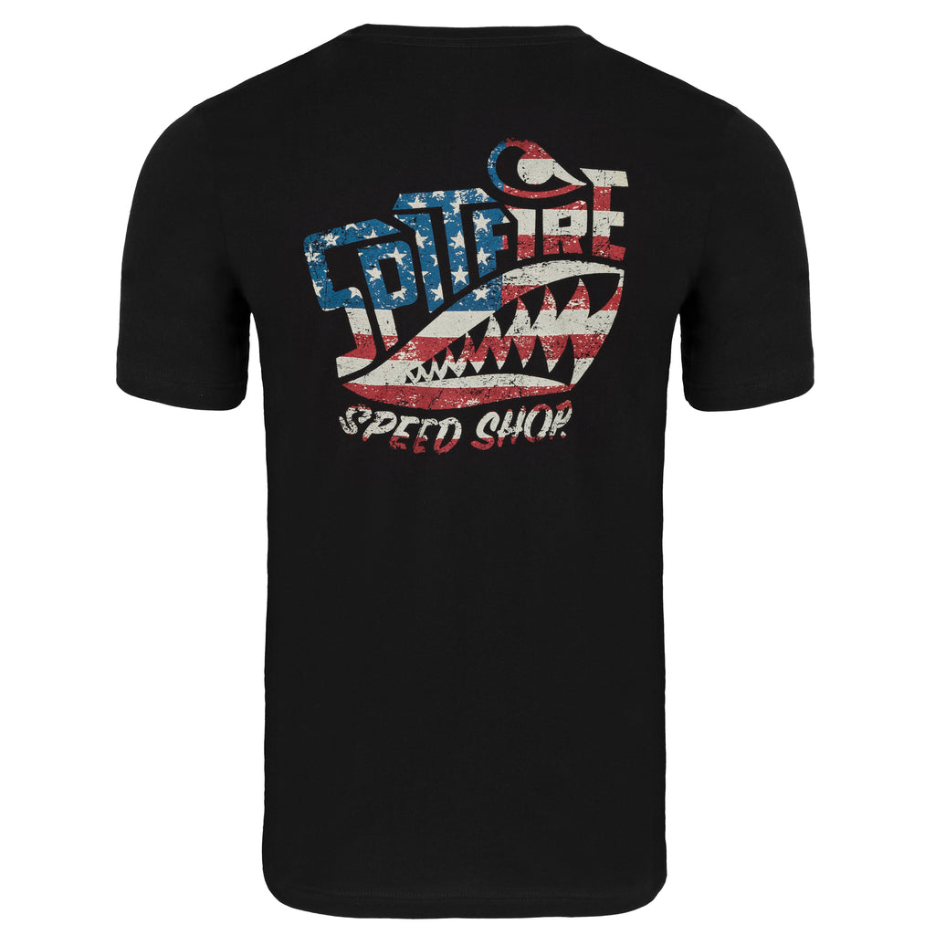 spitfire speed shop Patriot T-Shirt With Stars & Stripes