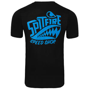 Spitfire Tee Black With Blue Logo
