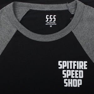 Spitfire Baseball Black & Grey T-Shirt With Colour Logo