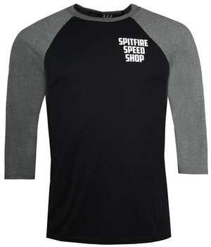 Spitfire Baseball Black & Grey T-Shirt With Colour Logo