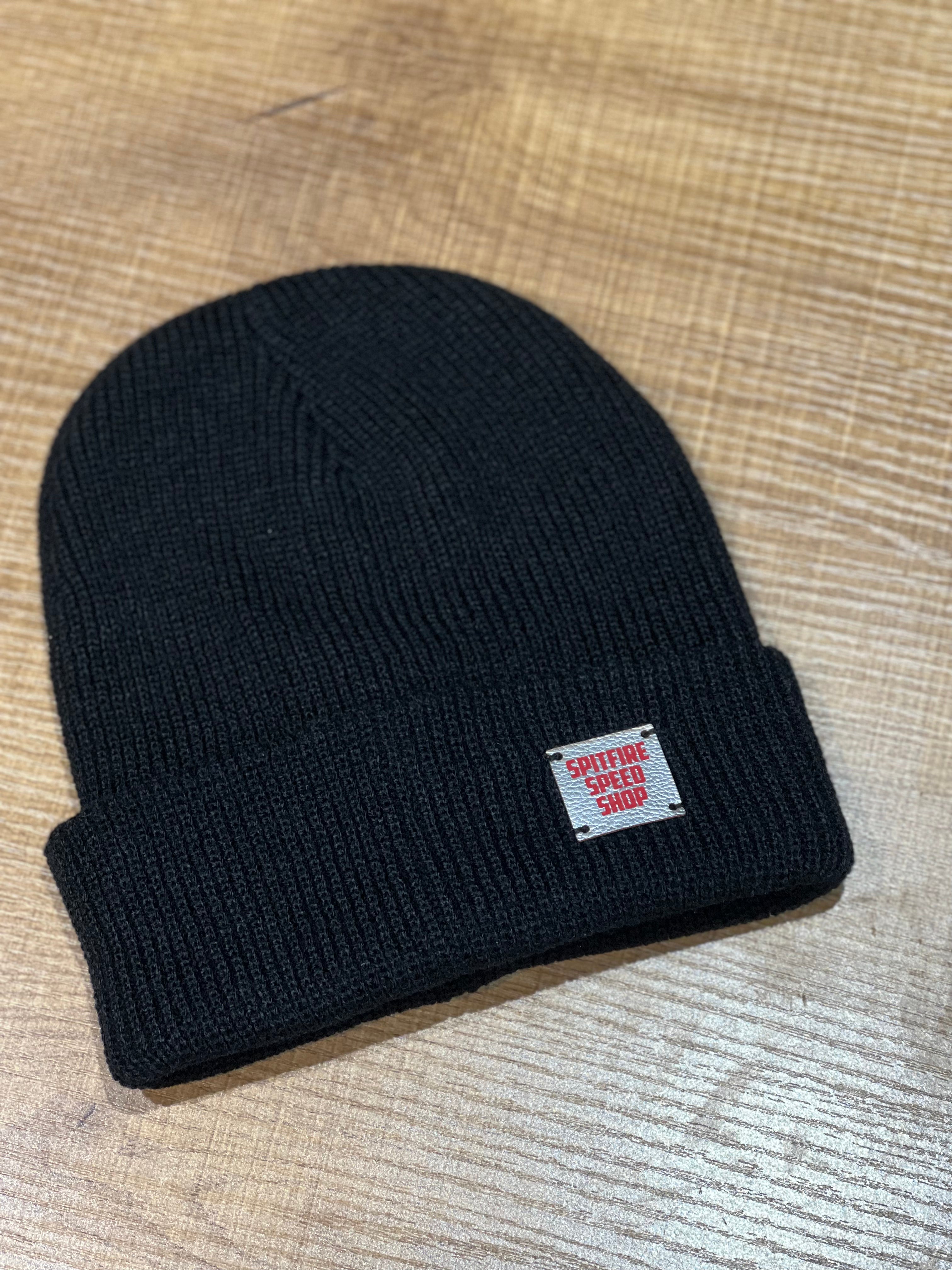 Spitfire Faux Leather Label Beanie