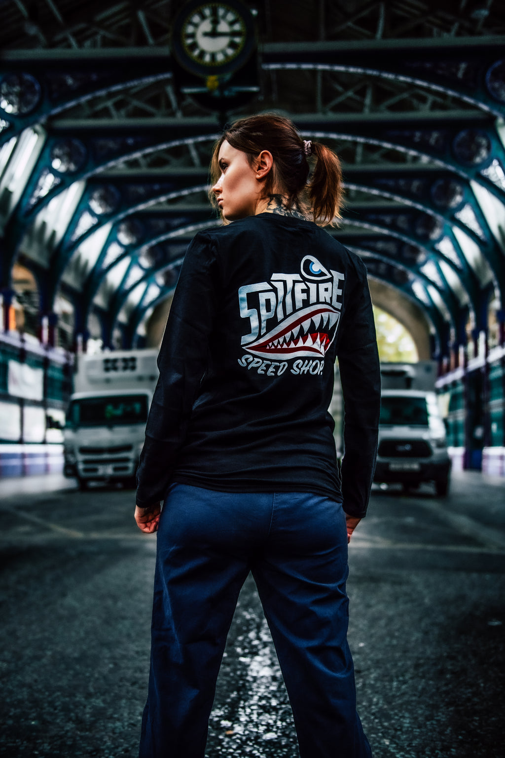 Spitfire Black Long Sleeve T-Shirt With Colour Logo