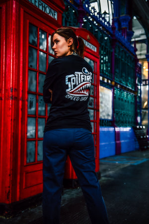Spitfire Long Sleeve Tee Black With Colour Logo